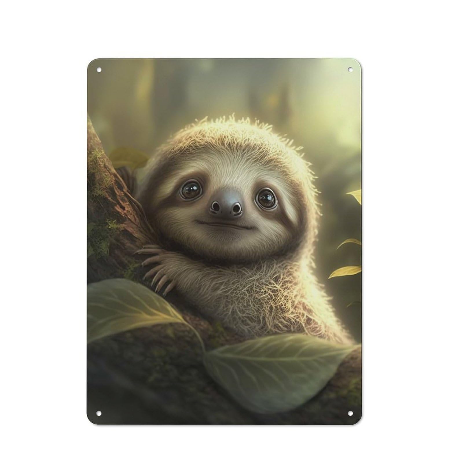 Junmoney Cute Sloth Garden Room Metal Sign With Design 40X30cm, Rustic Porch Wall Decor For Patio Bar, Workshop, Shed Or Kitchen
