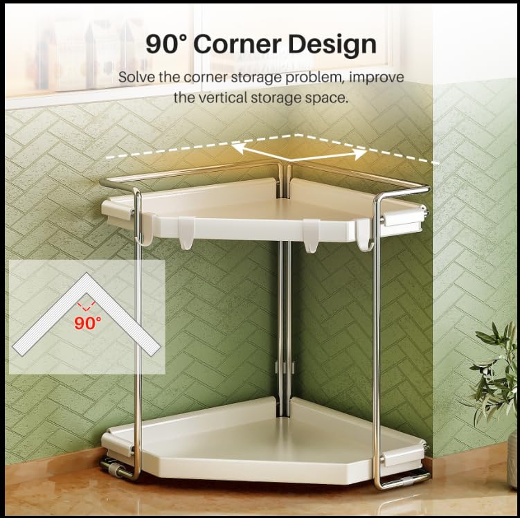 Snapklik.com : Spice Rack Organizer Corner Shelf - 2 Tier Countertop ...