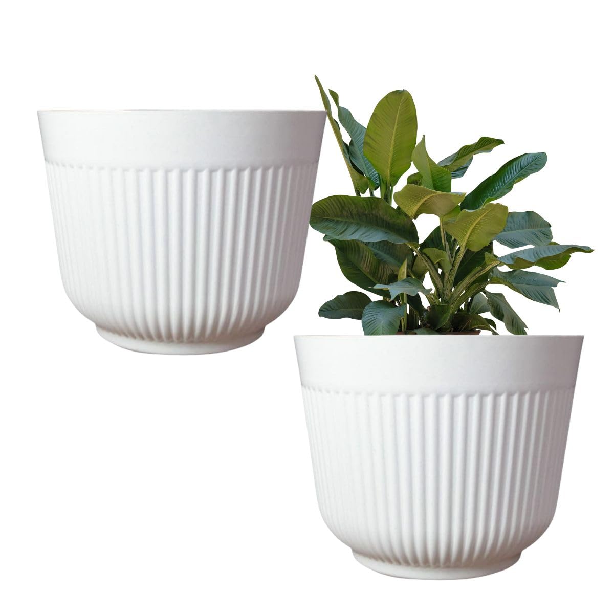 IMAGINEA 12 Inch Flower Pots | Pack of 2 | Plastic Gamla for Indoor Room and Outdoor Planter Pots (B0BXKVJ87S) Amazon Price History, Amazon Price Tracker