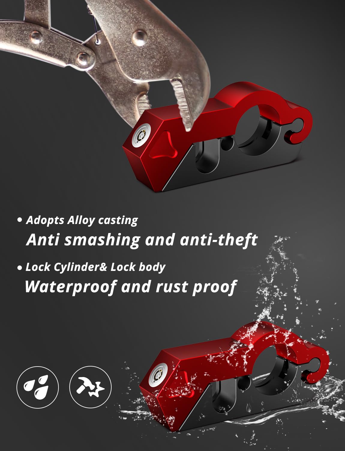 Motorcycle Locks Anti Theft Handlebar, 2pcs Motorcycle Lock and Moto Motorcycle Locks Anti Theft Handlebar, 2pcs Motorcycle Lock and Moto