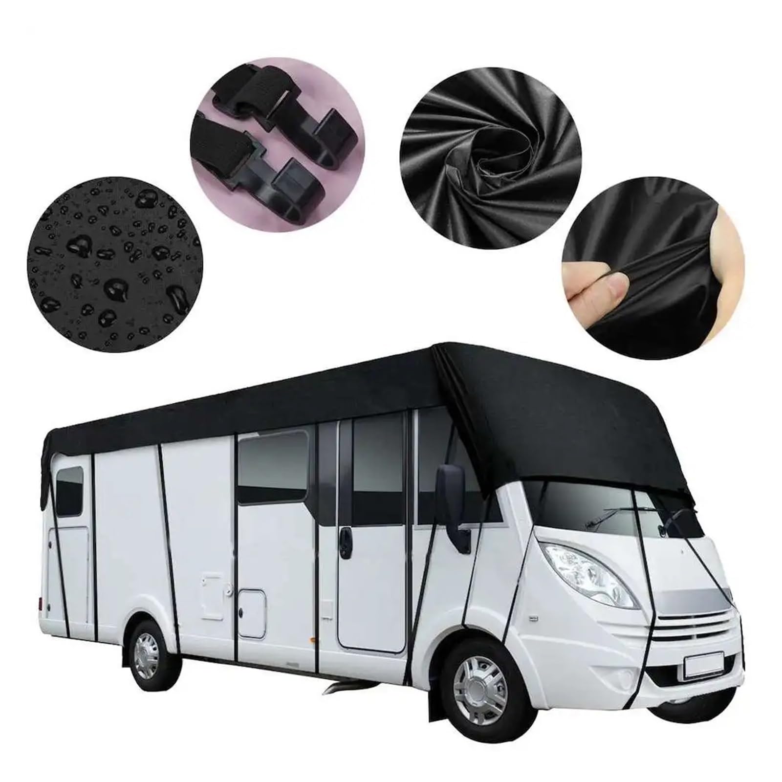 Funda De Protección para Coche Lona para Autocaravana 210D Cubierta para Techo Caravana Impermeable A Prueba Polvo Parasol Y Protección UV(5X3m)