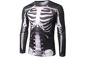 SKELETON LONG SLEEVE SHIRTS FOR MEN - GRATJCIN 3D-PRINTED HALLOWEEN COSTUME TOPS
