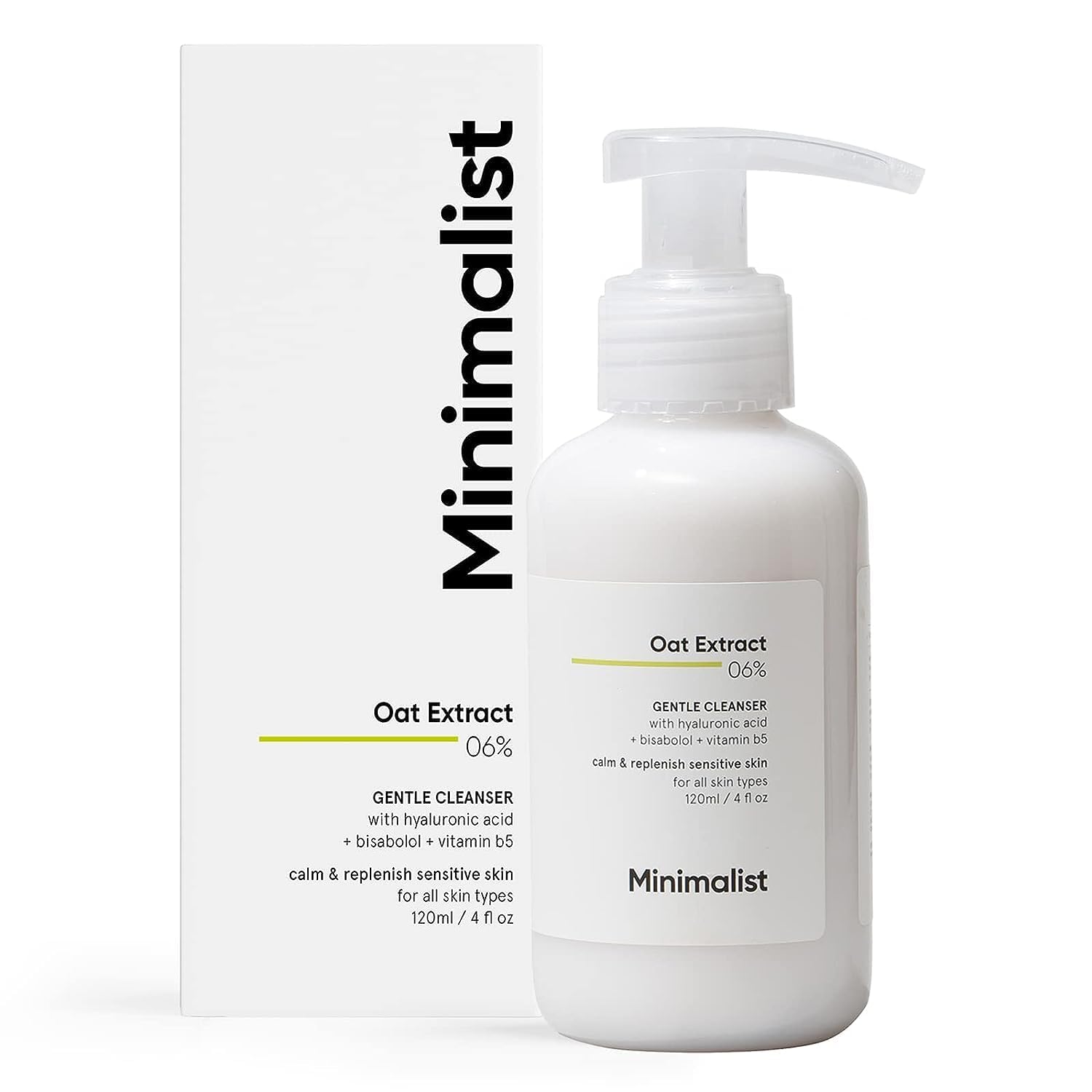 Minimalist B12 + Oat Extract 6.5% Gentle Cleanser For Sensitive Skin (Dry to Normal) | Sulphate Free | Non-Drying | Fragrance Free | (120 ML)