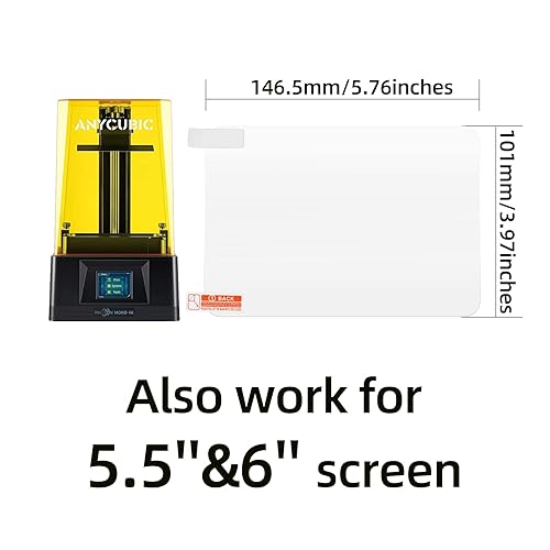 Miniatura 8 de chitu systems 5 protectores de pantalla para impresoras Photon Mono X6KM3 Plus de resina 3D, protector de pantalla LCD (Photon Mono X6KM3 Plus, 5)