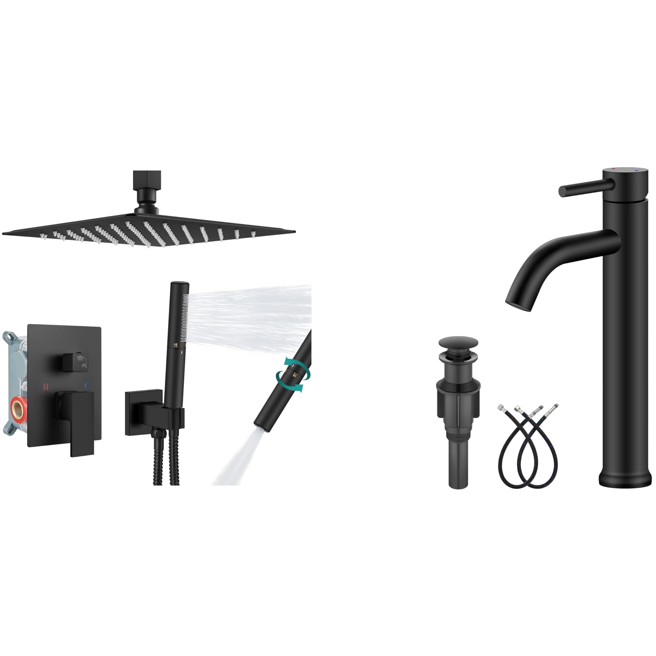 Hcfyauis Ceiling Mount Shower Vessel Sink Faucet