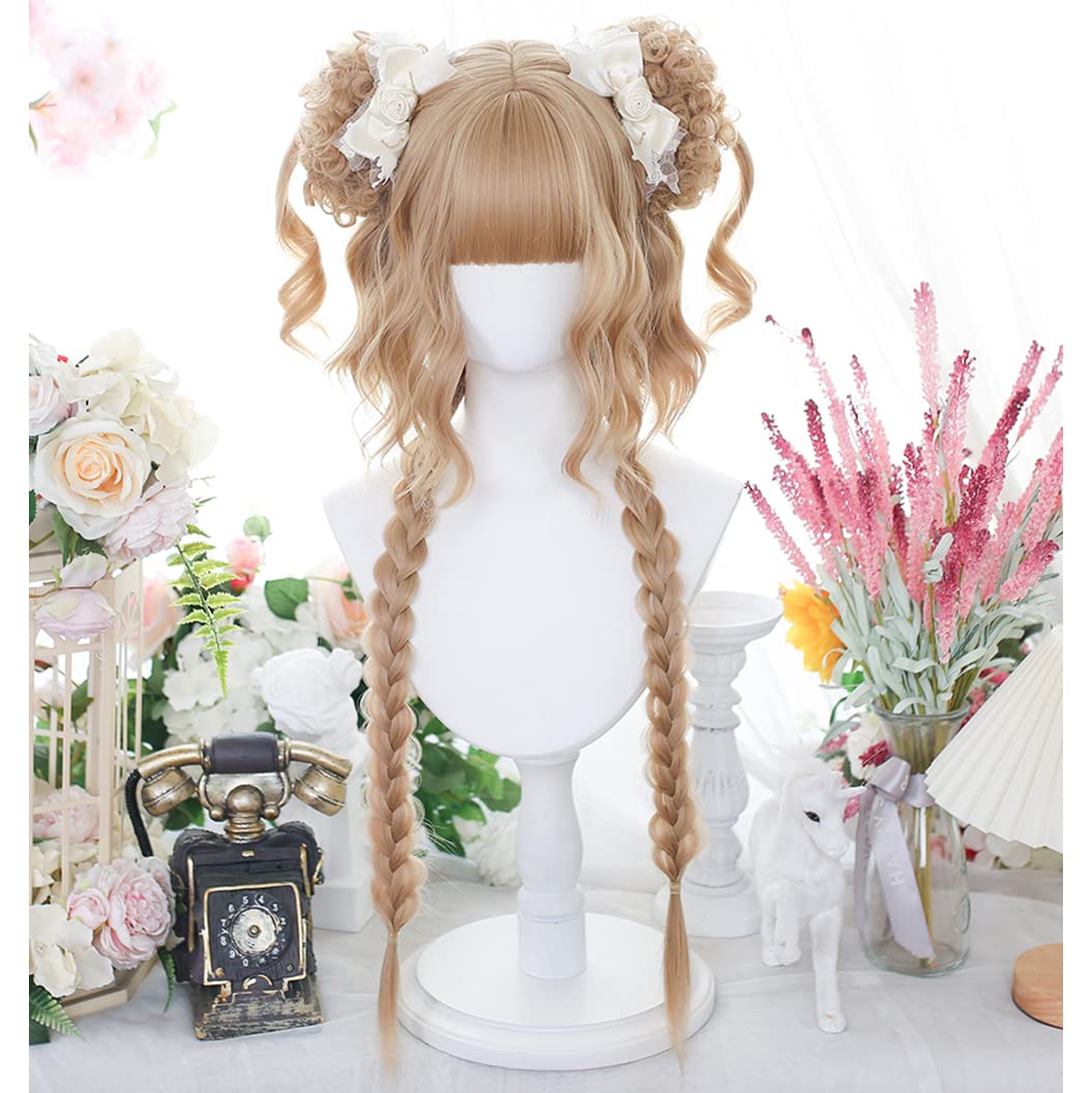 Amazon.co.jp: クラゲヘア ウィッグ お団子ヘア カール ロリータ 原宿