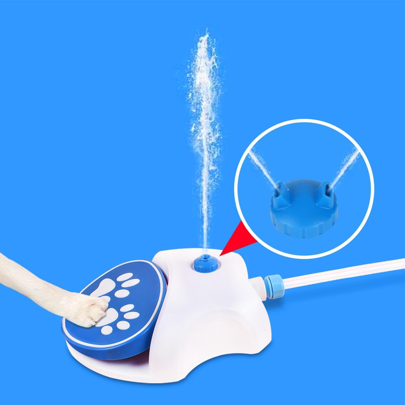 Fontaine De Jardin D'extérieur pour Chien, Distributeur Eau Chien À Activation Facile, Jouet De Refroidissement Activé par Les Pattes avec 162cm Tuyau, Jouet De Fontaine d'eau pour Chiens
