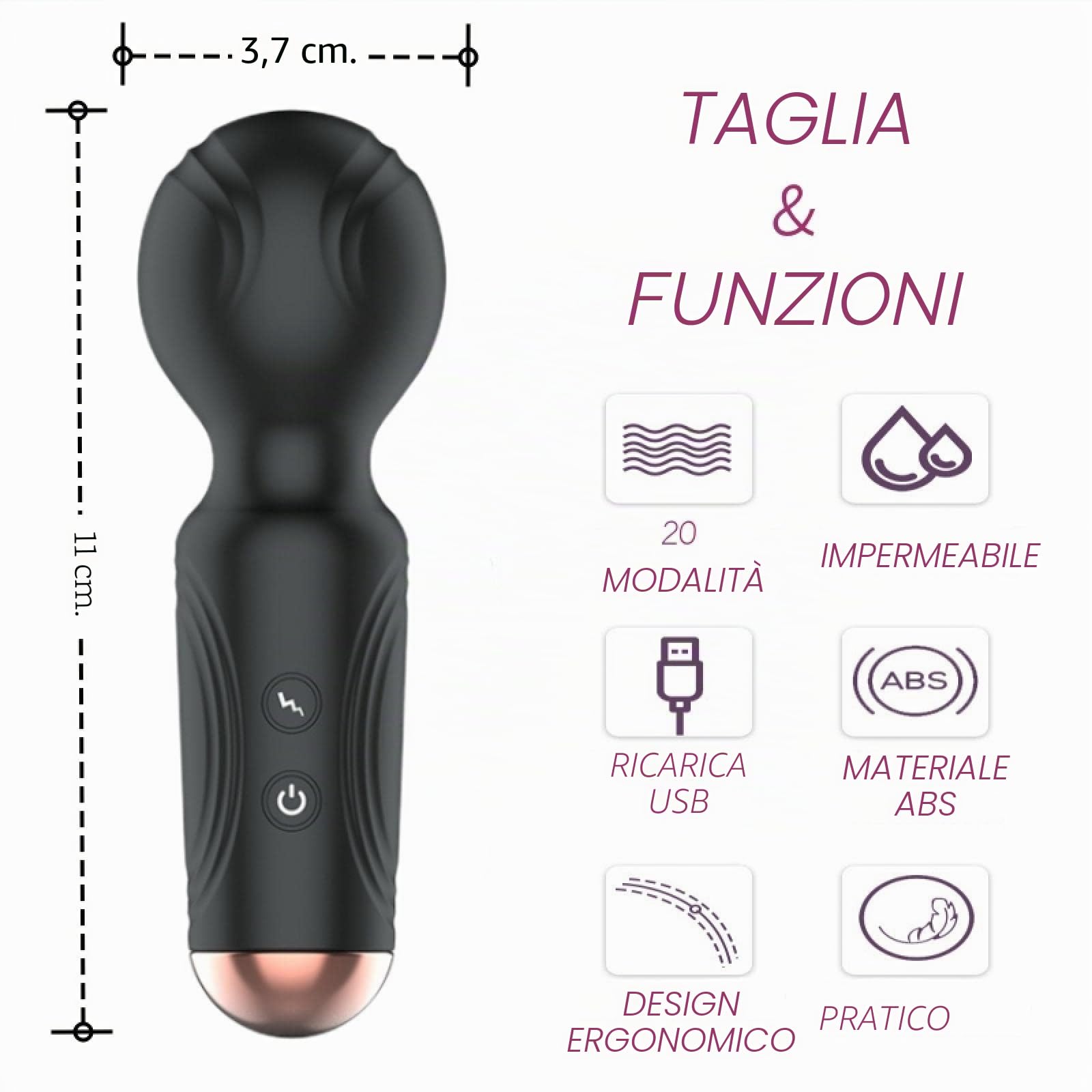 Dona Vibratori Per le donne Microfono Dildo Femmina Punto G Giocattoli sessuali Potente ricarica Massaggiatore Stimolatore clitorideo 18 Adulti 20 modalità Mini vibratore