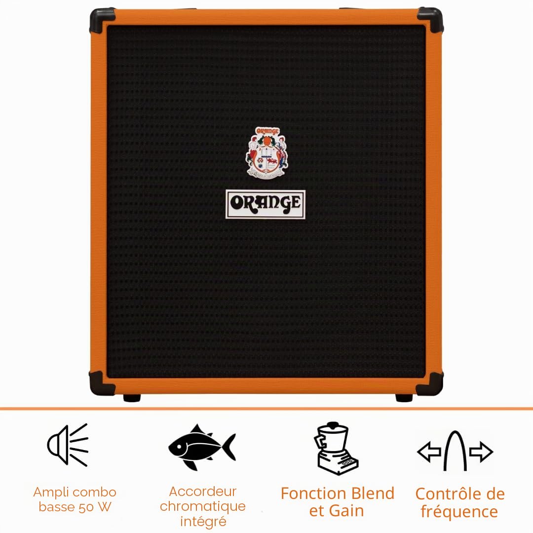 'Combo pour Basse A Transmetteur analogique. 50 W. 1 canal. Enceinte de 12. Contrôles de Volume et gain. Contrôle de mixage conmutable avec Footswitch
