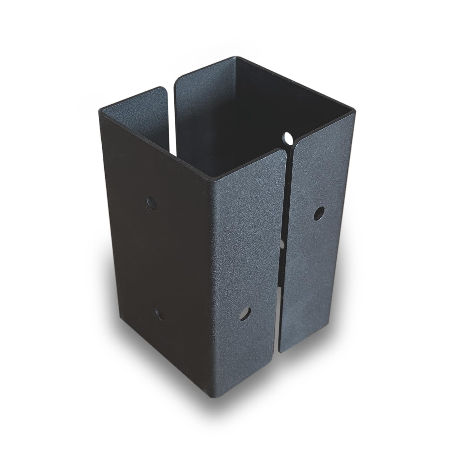 Fenceeasy Black Fenceeasy™ Fence Post Extender Brackets – Textured Steel Pair For Timber Fence Repairs Or Trellis Extensions – 4 Sizes Available – Uk Made (Suitable For 3In / 75Mm Posts)