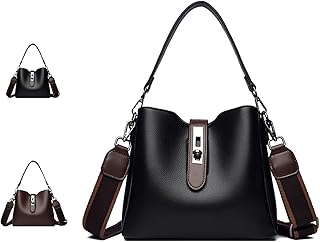 2025 Three Straps Bucket Bag for Women, Fashion Versatile Crossbody Bag, with Adjustable Wide Strap, Spacious Vintage Design