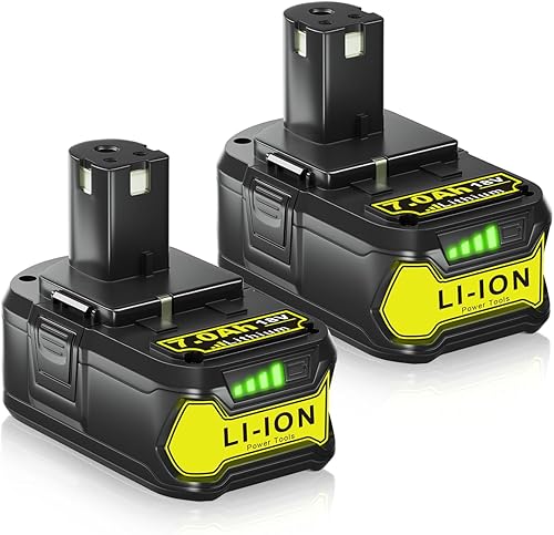 LUMSING Paquete de 2 baterías de litio P108 de 7.0 Ah para Ryobi de 18 V, compatibles con batería Ryobi P102 P103 P104 P105 P107 P108 P109
