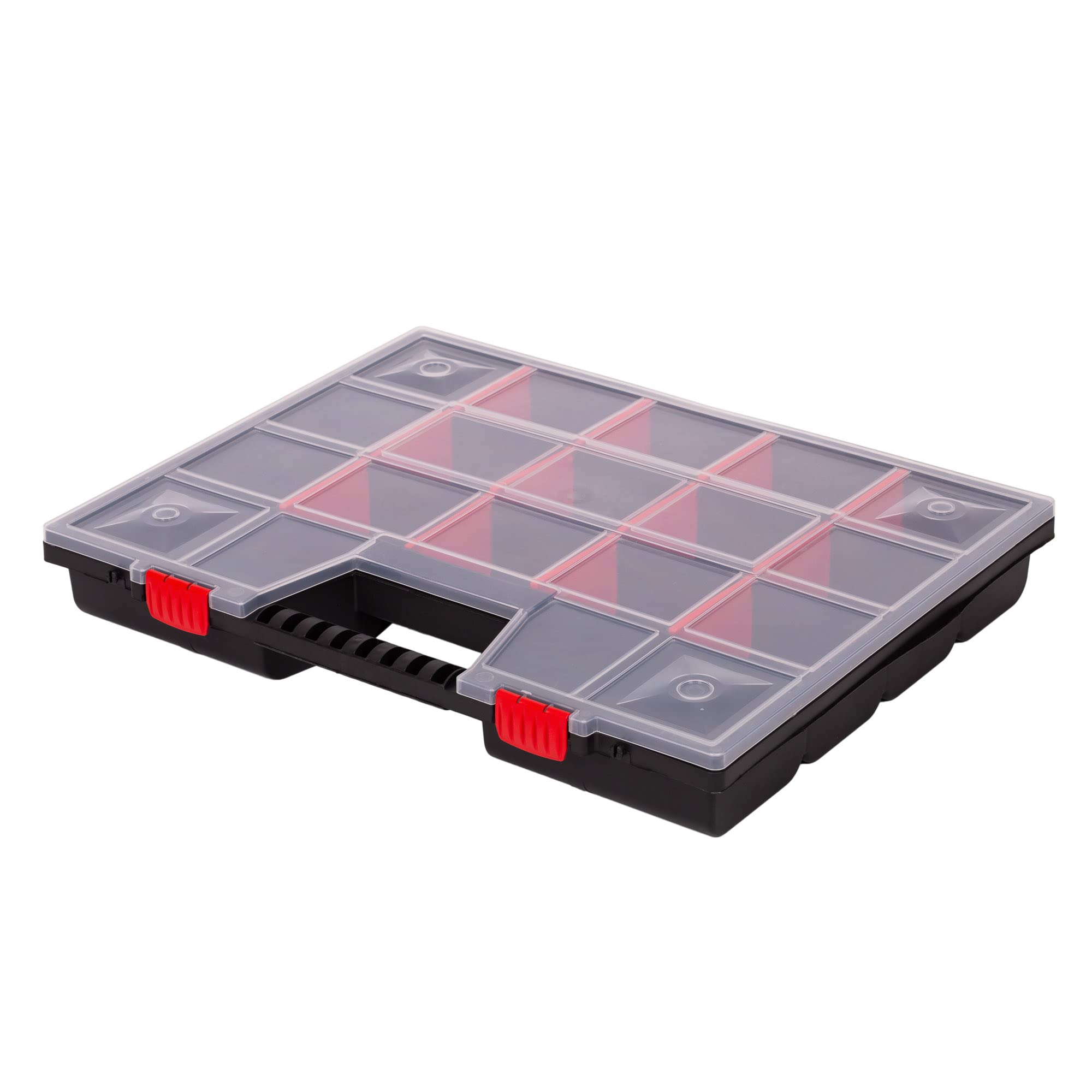 Mivos 490X390x65 20 Inch Storage Box With 18 Adjustable Compartments - Sorting Box For Small Parts & Accessories - Made In Eu