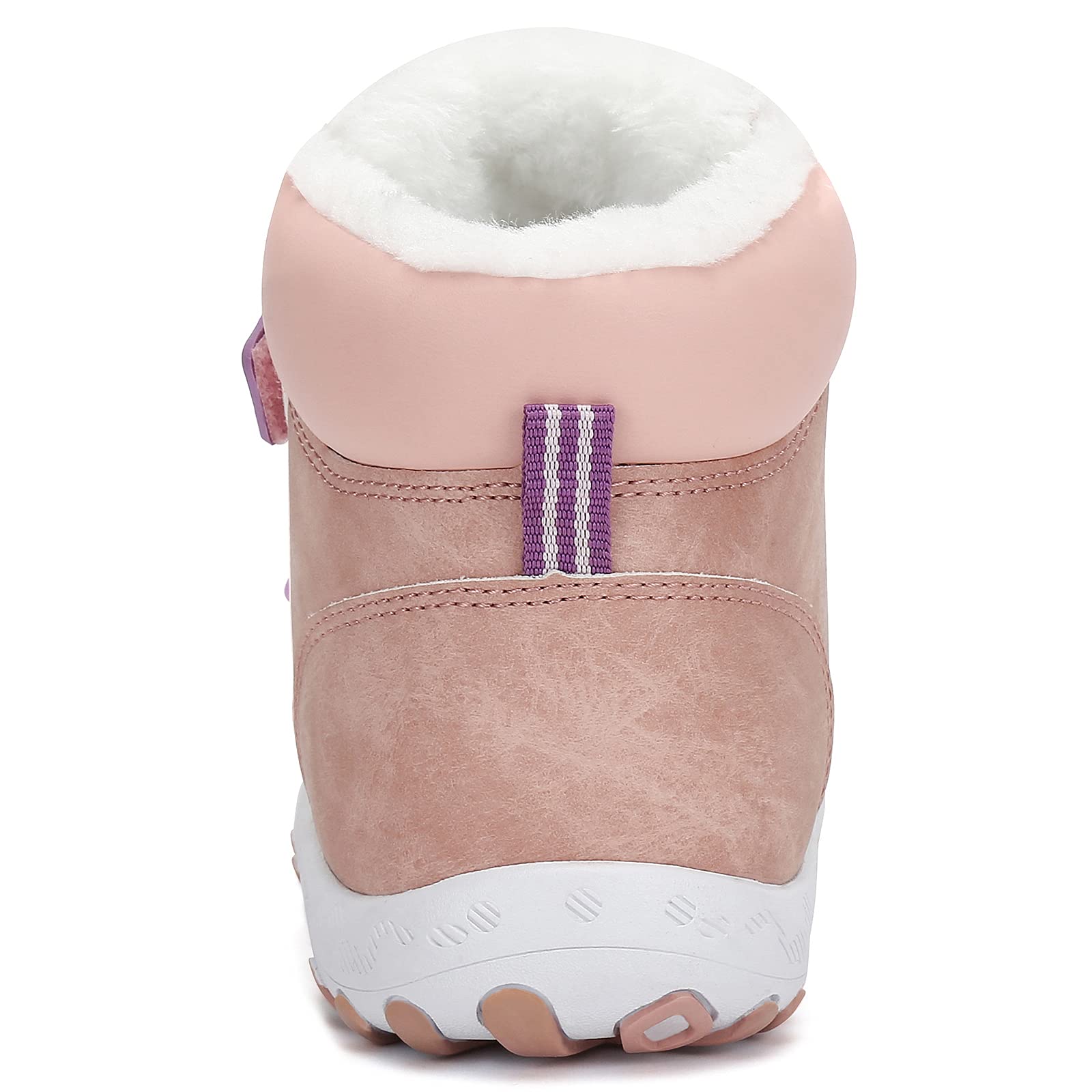 Mishansha Dziecięce buty zimowe dla dziewcząt, ciepłe buty śniegowe, z podszewką, wodoszczelne, Rosa, 30 EU