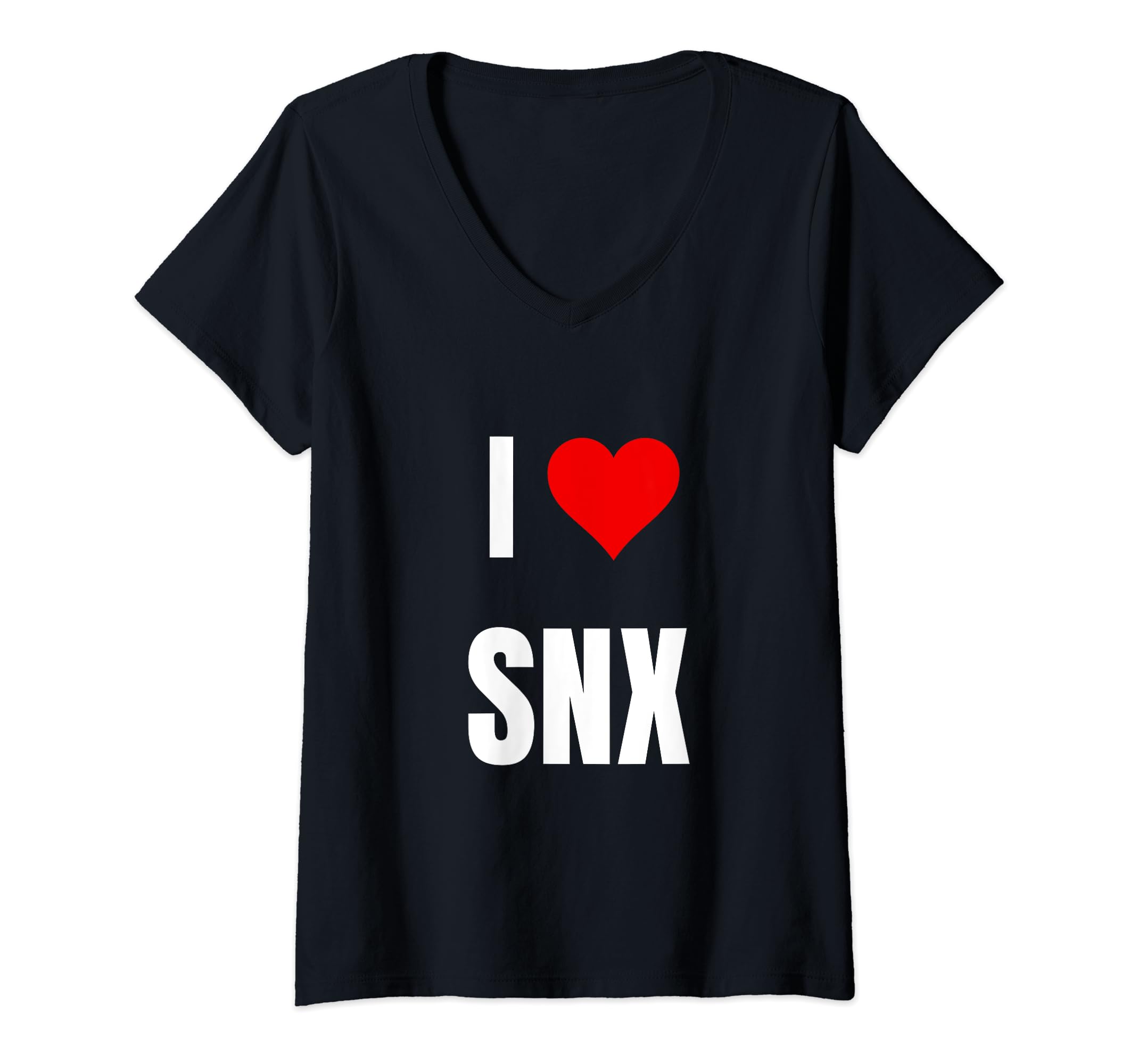 SNX saying - Crypto Blockchain appareil.Womens I love SNX . Crypto saying for the Blockchain and Token Nerd V-Neck T-Shirt