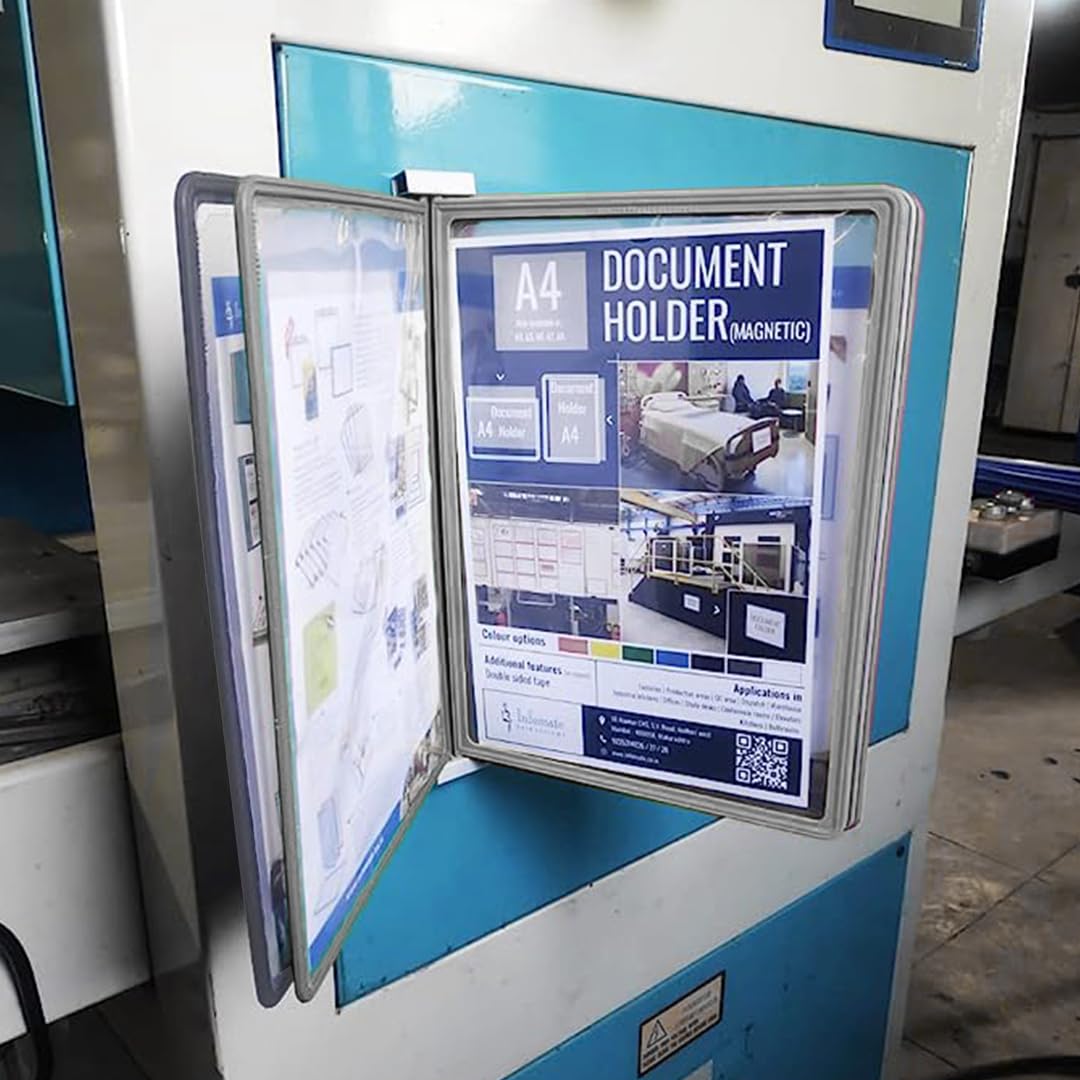 Infomate Wall Unit A4 With 5 Wall Hanging Documents Storage File Folders - Grey Colored