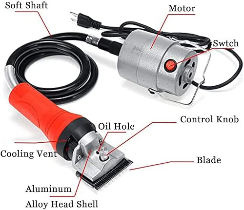 Miniatura 2 de SHENGSHIYU Cortapelos eléctricos de 690 W, tijeras resistentes con caja de herramientas para perros, caballo, cerdo, ganado, granja, ganado, otros