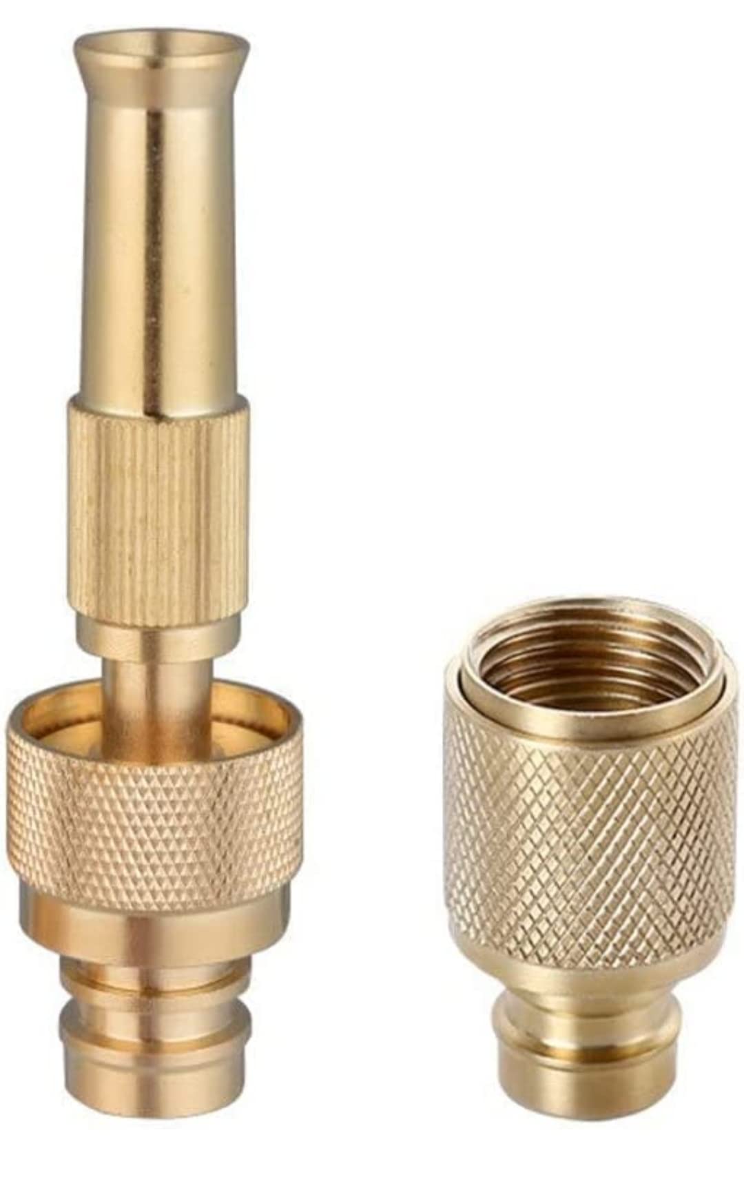 Suba Traders Pure-BRASS Water Spray Nozzle 1/2”, Strong UNI-BODY, Adjustable Spray, Connects to Hose Pipe, For Garden-Car-Pets-Window-Plants-Washing, Water Jet Spray, High Pressure