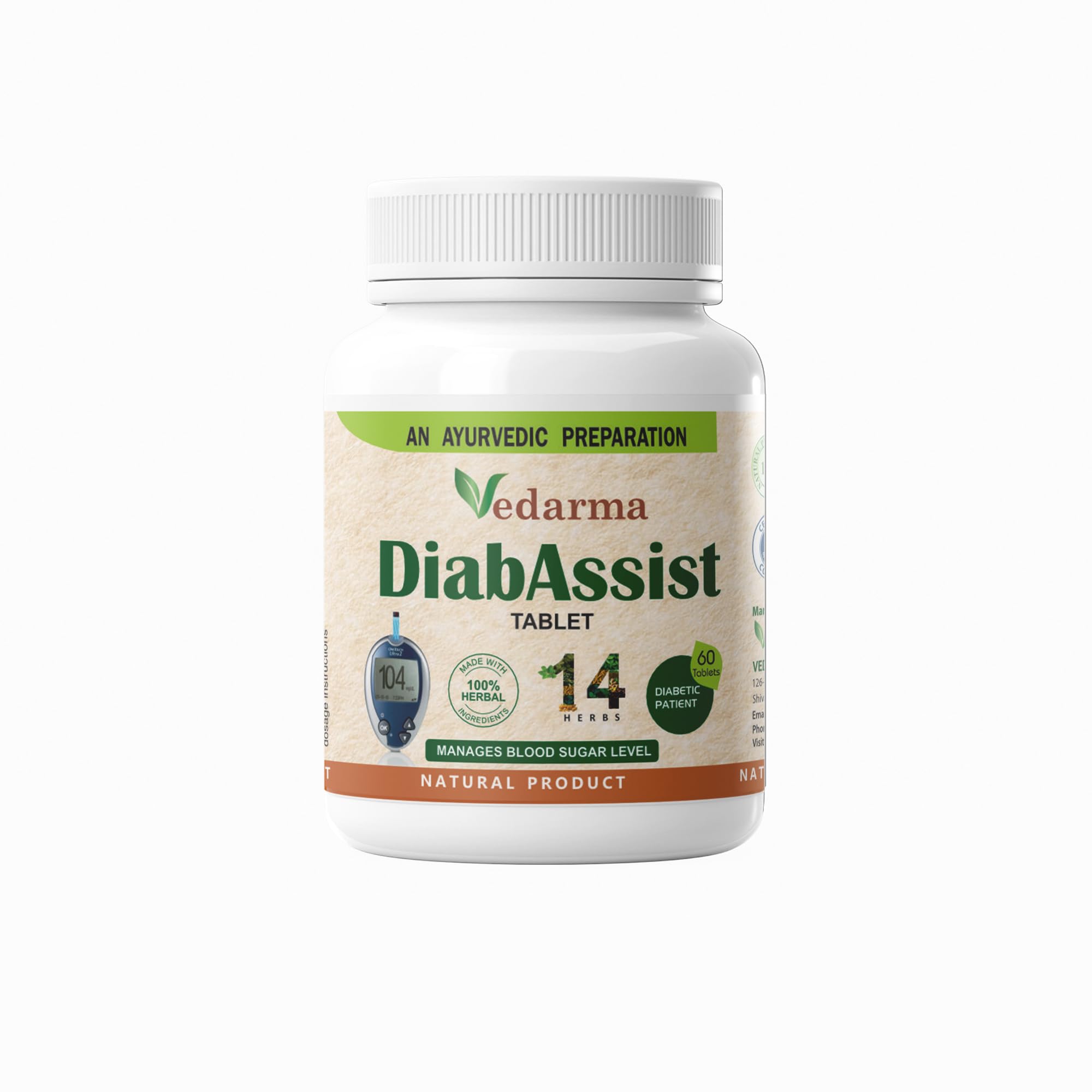 Vedarma DiabAssist Tablet | Ayurvedic Diabetic Care Formula for Blood Sugar Management | Helps maintain blood sugar level and HbA1c | Blood Sugar Support & Energy Boost with Natural Herbs |60 Tablets-image-41