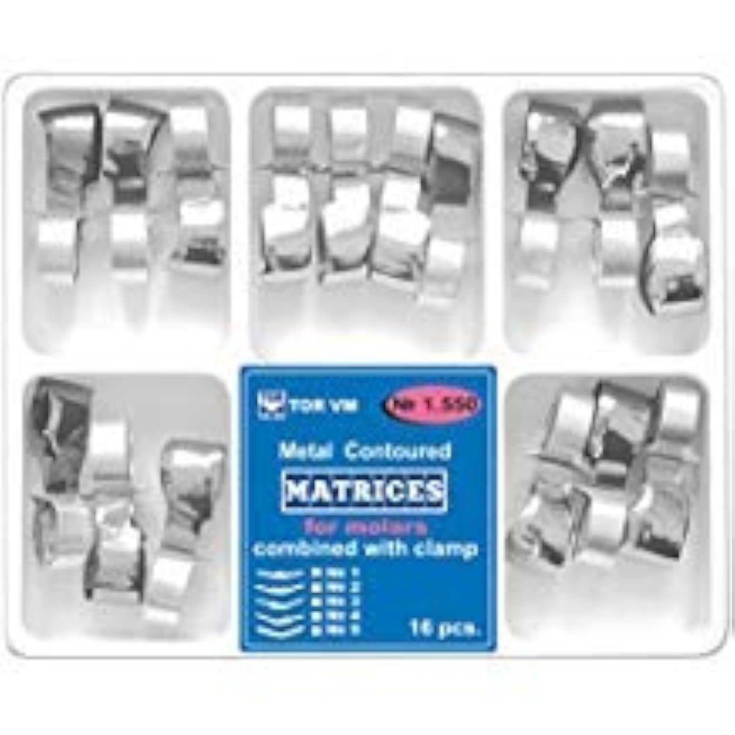 Dental Metal Contoured Matrices Matrix for Molars Combined with Cl