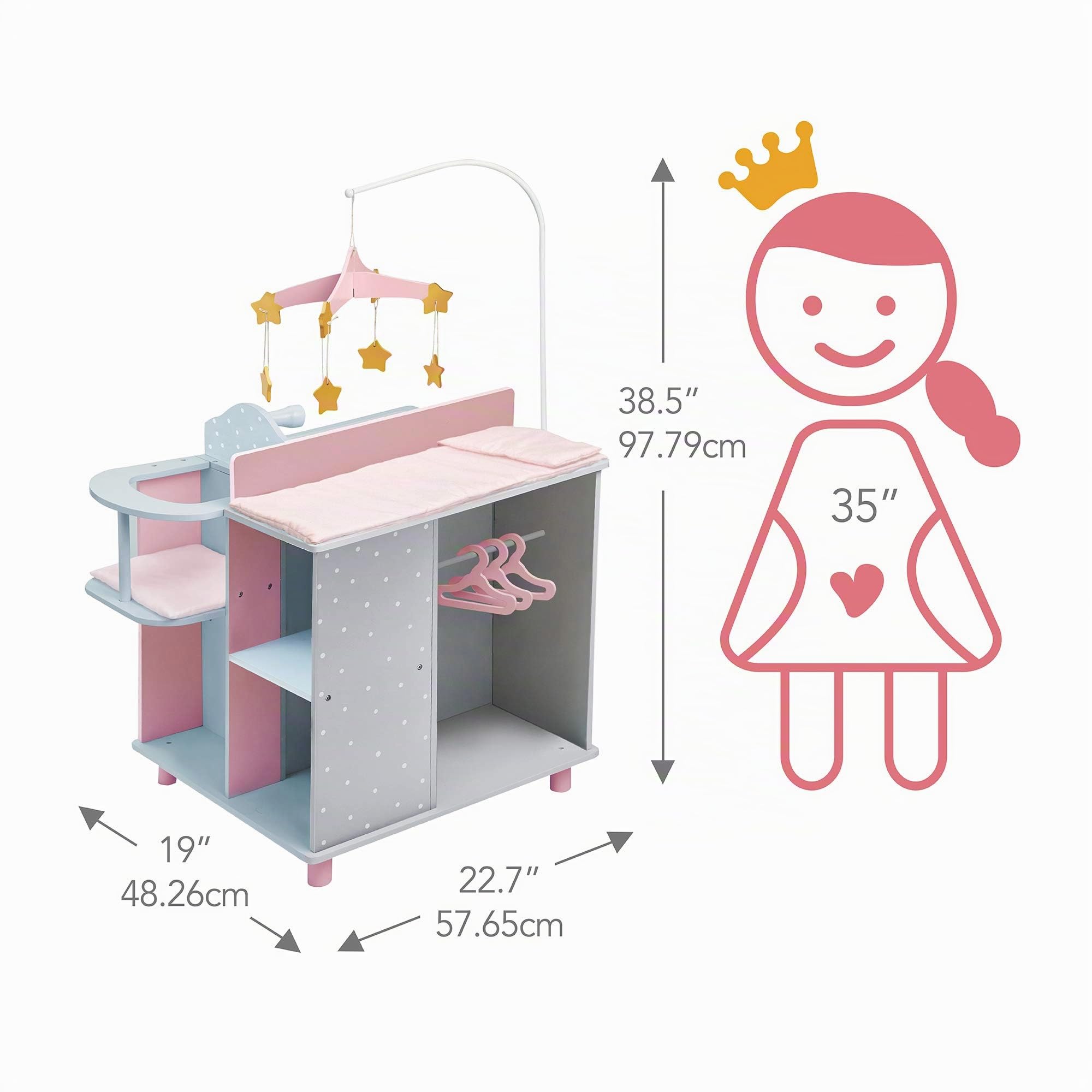 Armario Mueble para Muñecas de Madera Juegete para Niños Olivia's WorldTD-0203AG