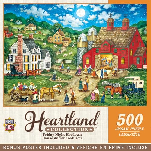 Masterpieces - 550 Piece Jigsaw Puzzle, Friday Night Hoe Down, Fun for Adults, Family, Kids, 18" x 24"