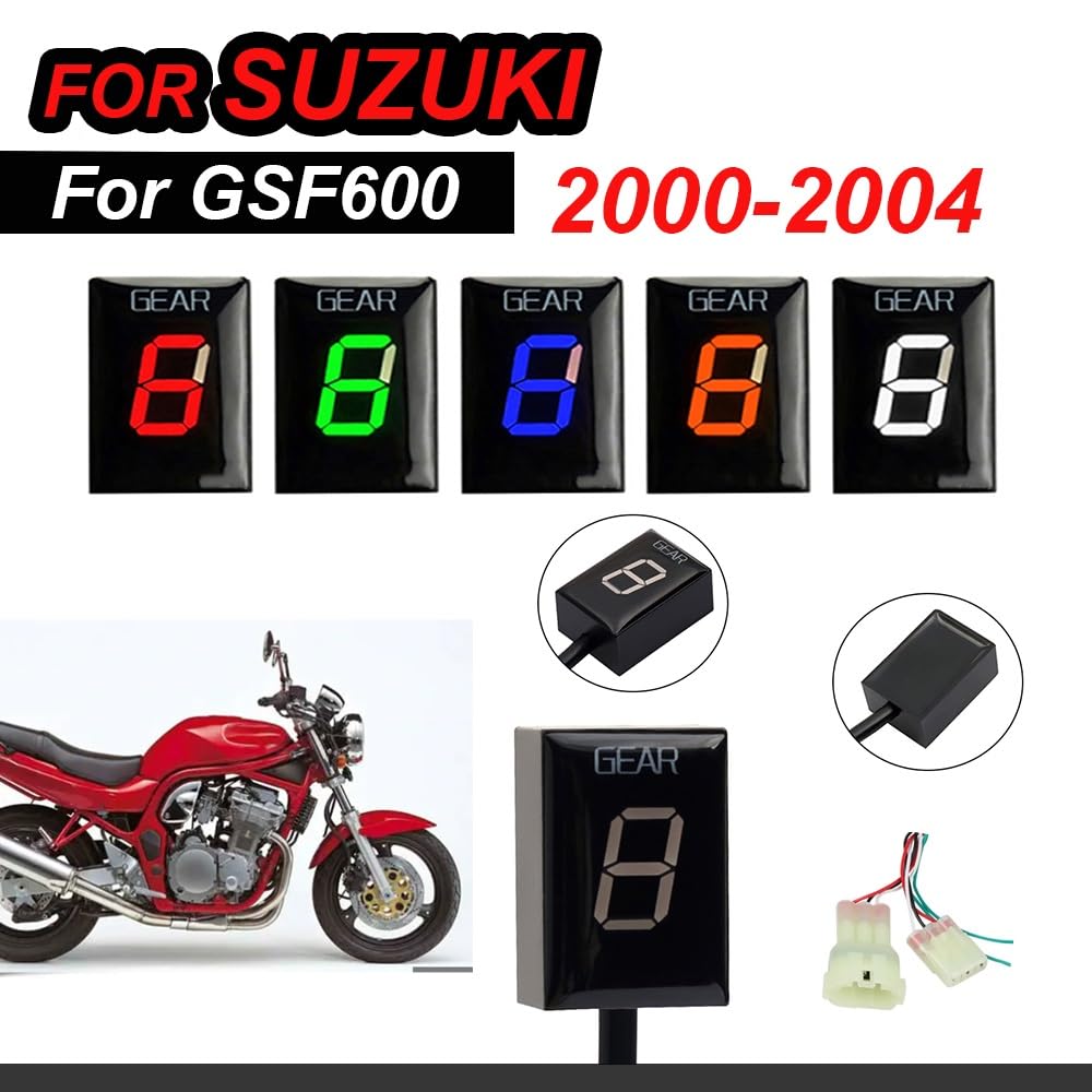 Digital Gear Indicator Motorcycle Accessories for SU&ZUKI GSF600 GSF 600 2000 2001 2002 2003 2004 RLED 1-6 Gear Display Indicator Speed Instrument Meter