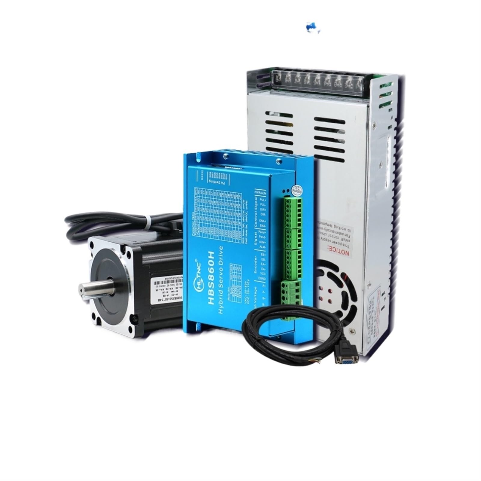 ONGCPQPEO 1pcs 4 Axis Nema34 4.5N 8.5N 12N Closed Loop Stepper Motor + HBS86H HBS860H Encoder Motor Driver + 400w60v Power Supply(8.5Nm,HBS86H)