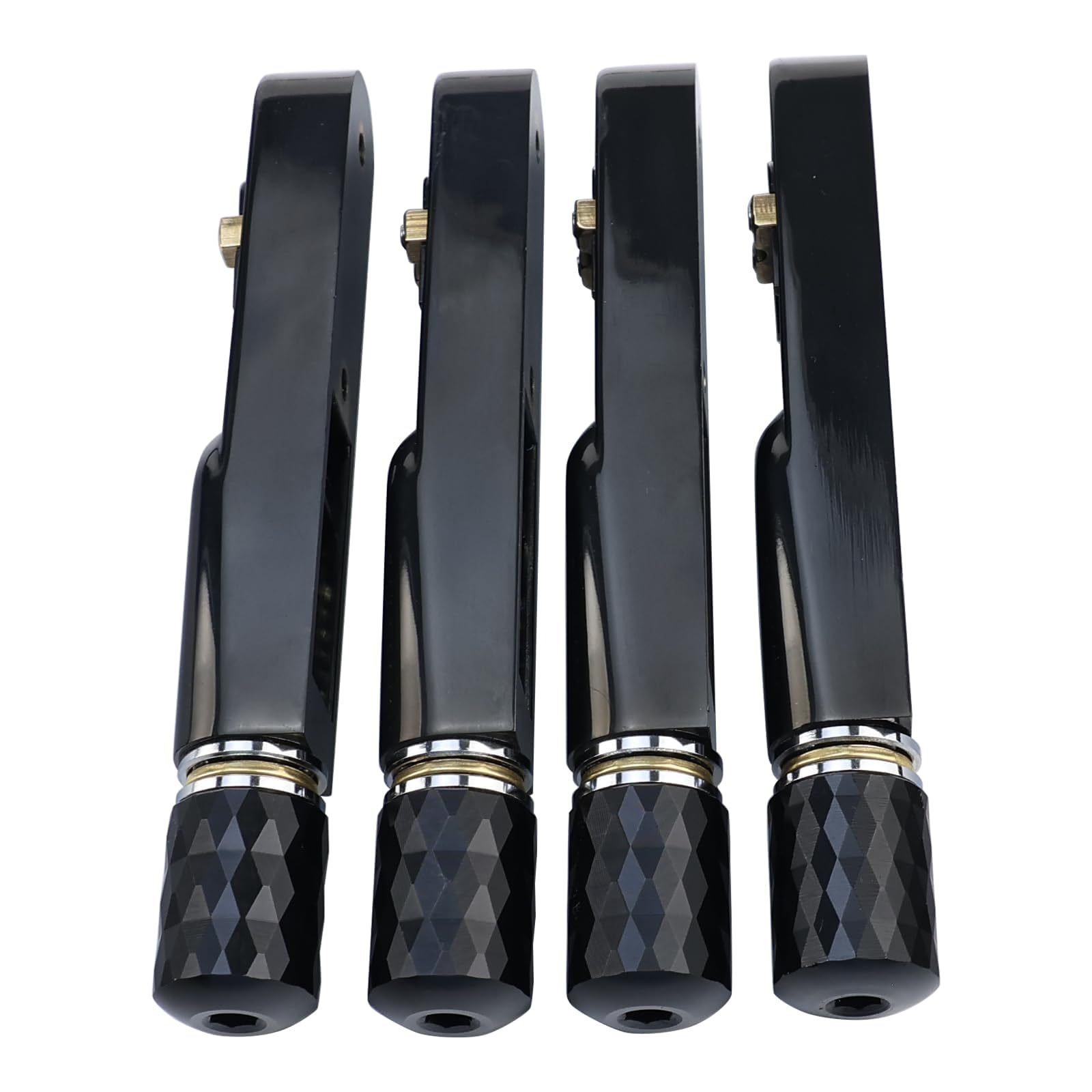 Confezione da 4 singoli ponte tubolare fisso singolo a 4 corde per basso elettrico senza testa, parti di ricambio per basso elettrico a 4 corde (nero conduttivo)