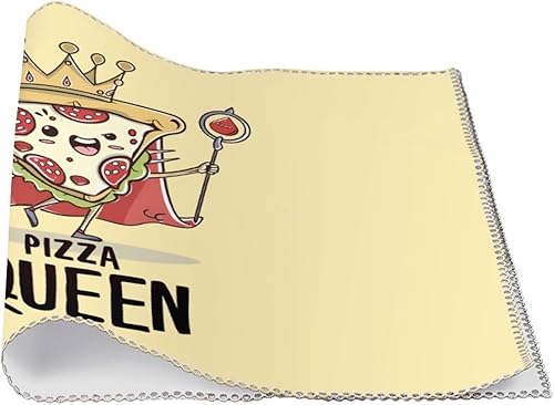 Miniatura 3 de Funny Pizza Queen - Juego de 6 manteles individuales resistentes y lavables para decoración de mesa de cena y fiesta