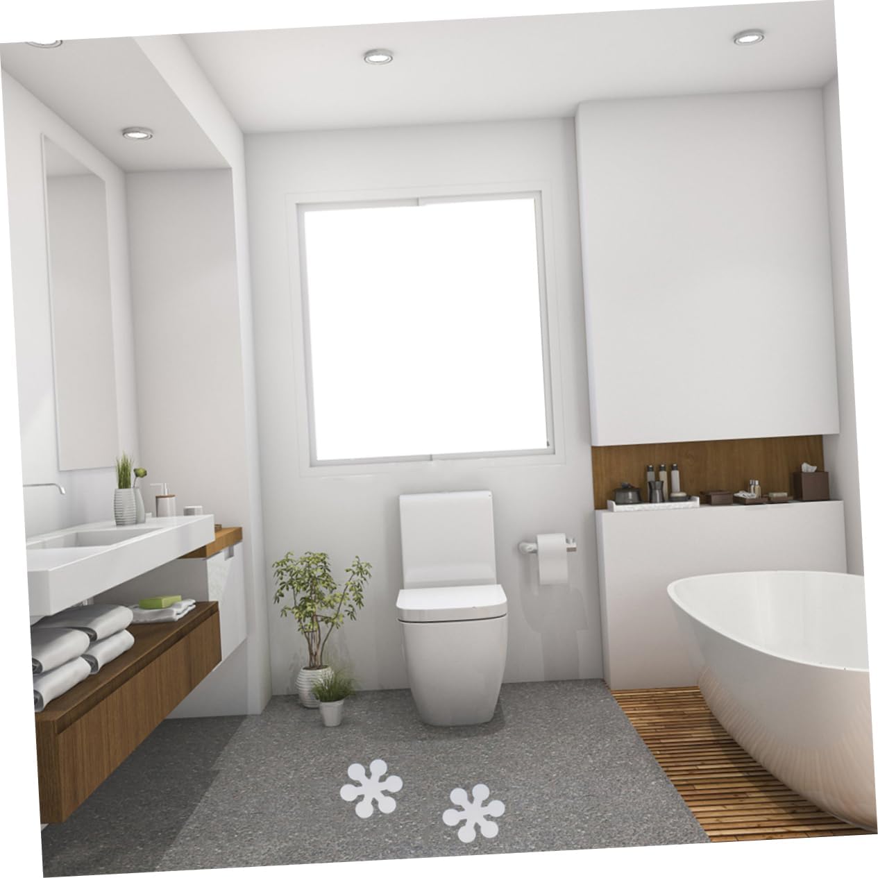 PRETYZOOM 20Pcs Snowflake Slip Bath Treads Strong Adhesive Non Slip Strips for Bathtub Safety and Skin Friendly Design White Color for Enhanced Friction Bathrooms