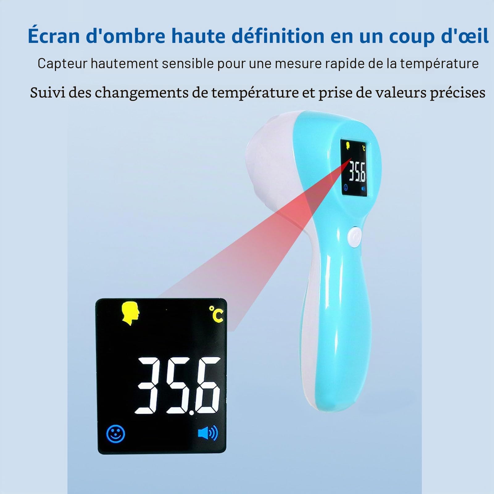 Thermomètre Numérique sans pour Animaux de Compagnie, Détection Infrarouge Rapide et Précise de la Température des Animaux de Compagnie avec écran LCD Facile à Lire