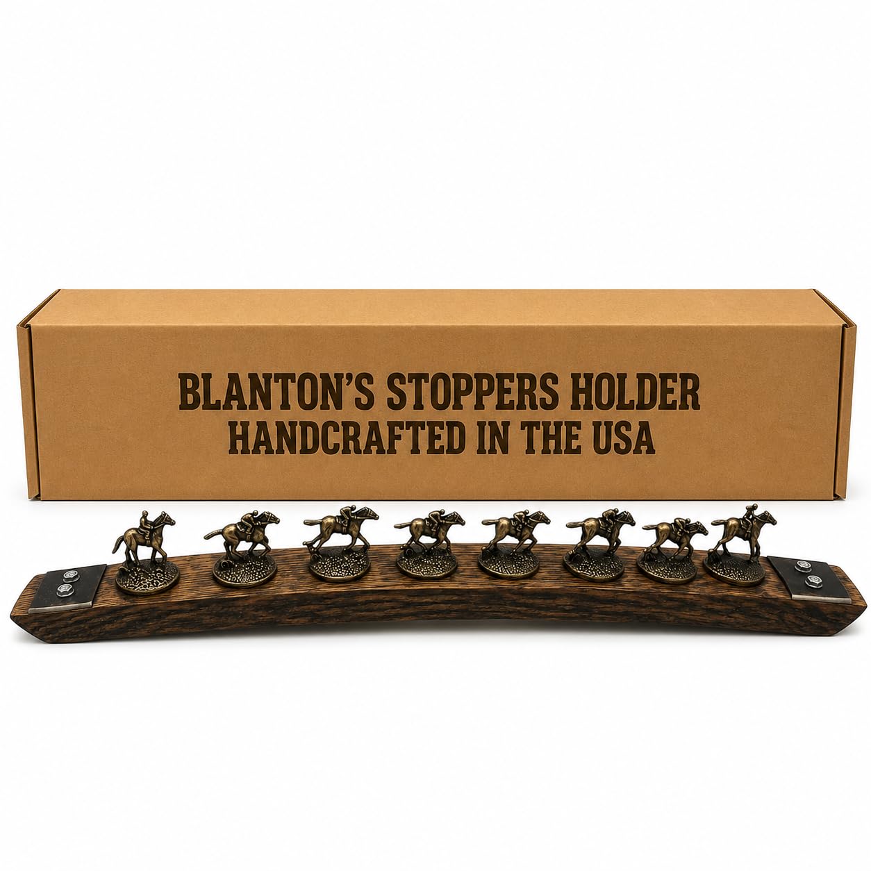 Barrel-Art Dark Walnut With Metal Bourbon Stopper And Cork Display/Bourbon Cork Holder/Fits Blanton's Stoppers/With Metal (Dark Walnut)