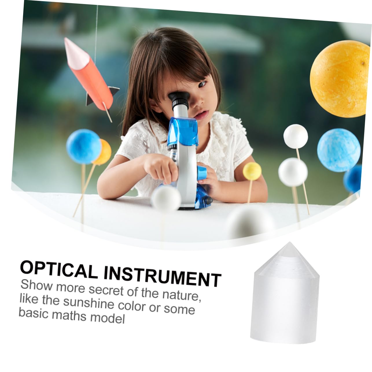 GLEAVI Optical Circular Cone Prism Teaching Accessories for Physics Classrooms Lens Sensor for Light Refraction for Students and Teachers