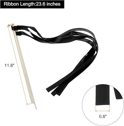 Vista 68 de MECCANIXITY 15 palitos de cinta de boda para fiesta de boda, serpentinas para boda, fiesta, celebración, amarillo