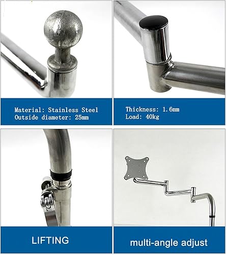 Miniatura 5 de OK610 OK611 - Soporte para computadora portátil en movimiento de cabecera ajustable para sofá y monitor de computadora+soporte para teclado, mesa