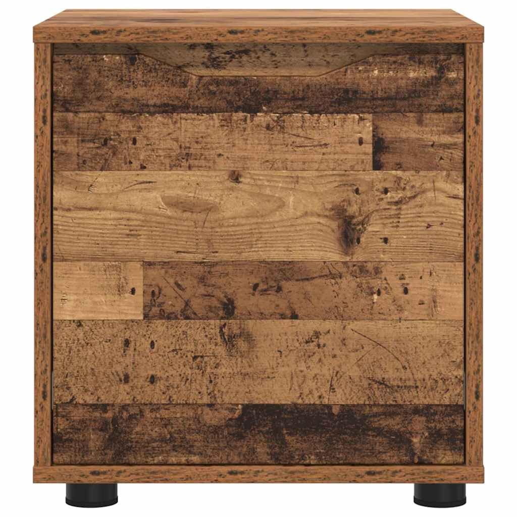 Badezimmerschrank Altholz 40,5x40x44 cm, Holzwerkstoff, mit Schublade, Stauraum für Handtücher, Kosmetik, minimalistisches Design, feuchtigkeitsbeständig