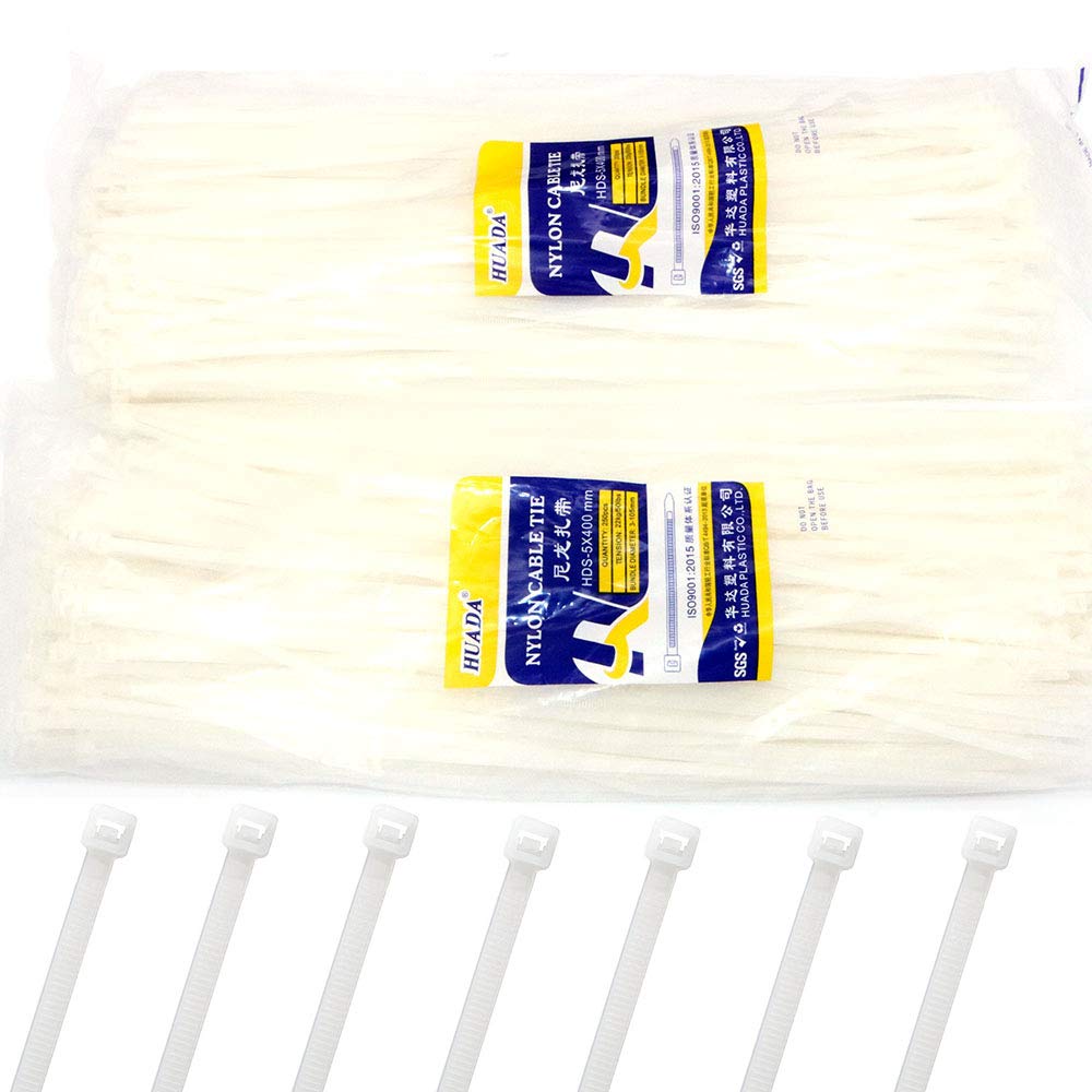 Attaches de câble en nylon NUZAMAS de 400 mm pour un serrage plastique flexible