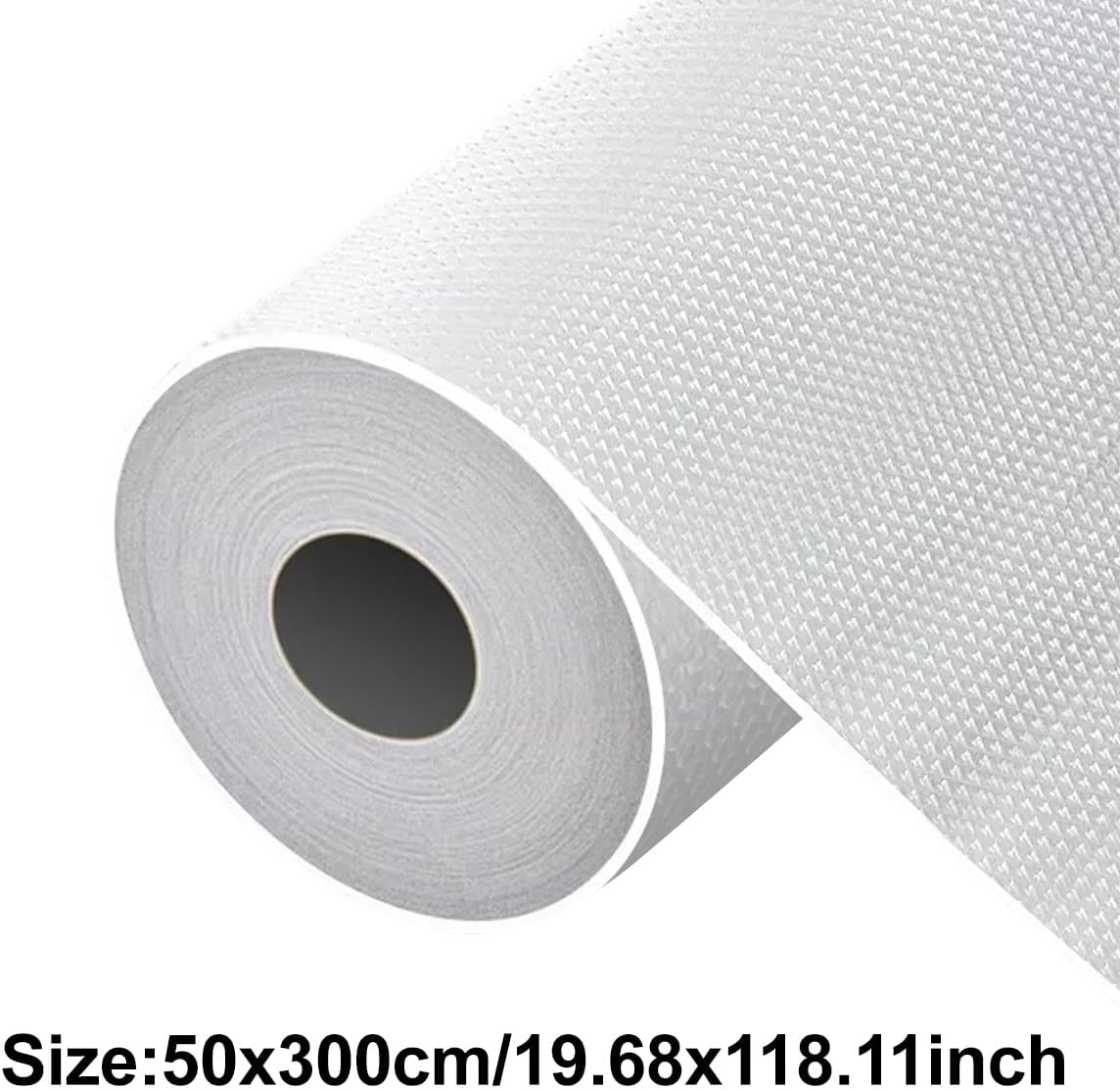 Queenbox 19.7x118.1m Diamond Pattern Translucent Shelf Liner, EVA Non-Adhesive Grip Waterproof Drawer Liner for Home Office Hotel Shop Furniture