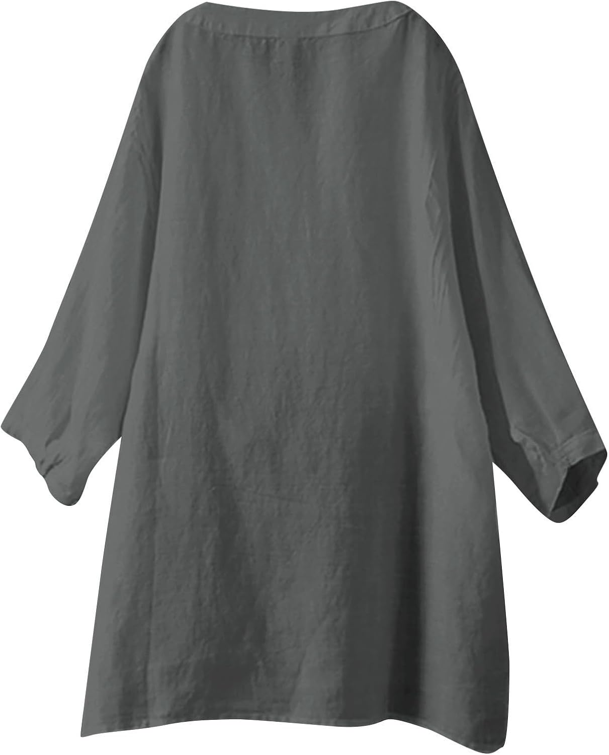 Cotton Linen Shirts for Girls Short Sleeve V Neck Tunic Blouses Trendy Button Down Shirts Oversized Blouses Cute Tops
