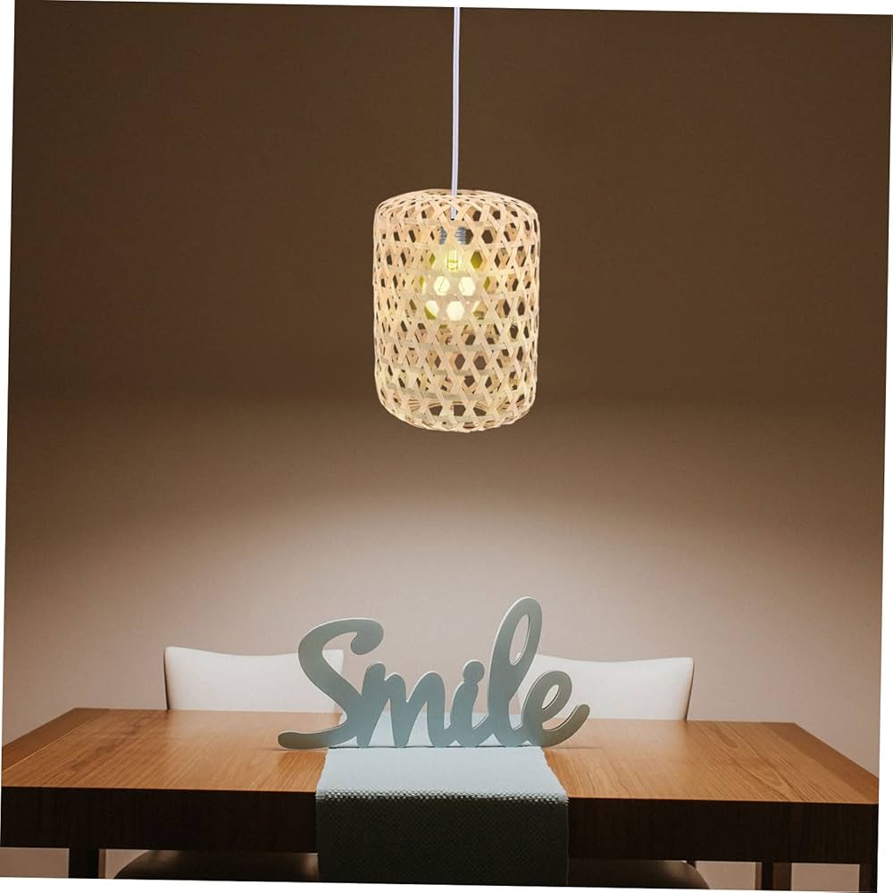 Amazon.co.jp: ETHZZLE 竹製 ランプシェード 織りデザイン ペンダント