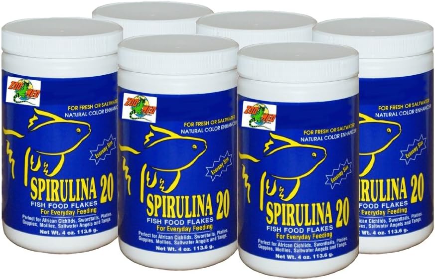Zoo Med Spirulina 20 Flake Fish Food 6/4oz cans