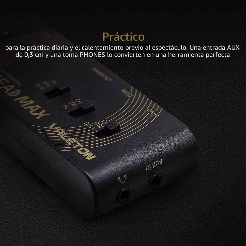 Valeton Rushead Max Amplificador portatil de bolsillo para auriculares con carga USB, ideal para dormitorio con multiefectos incluido