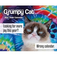 Carousel Worldwide Grumpy Cat 2027 Desk Calendar Iconic Grumpy Cat Humor and Artwork, Daily Desk Calendar, 6 5, Gift