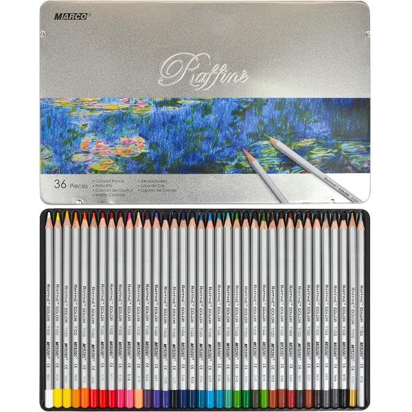 Amazon.com: Colored Pencils Set Marco Raffine 36 Colors in Tin Box