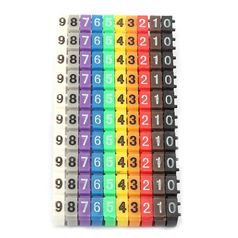 Fafeicy Multicolored Wire Markers Wire Number Labels Colorful Wire Numbering Marker Tube With Clip-On Design For Marking The Color-Coded Cables