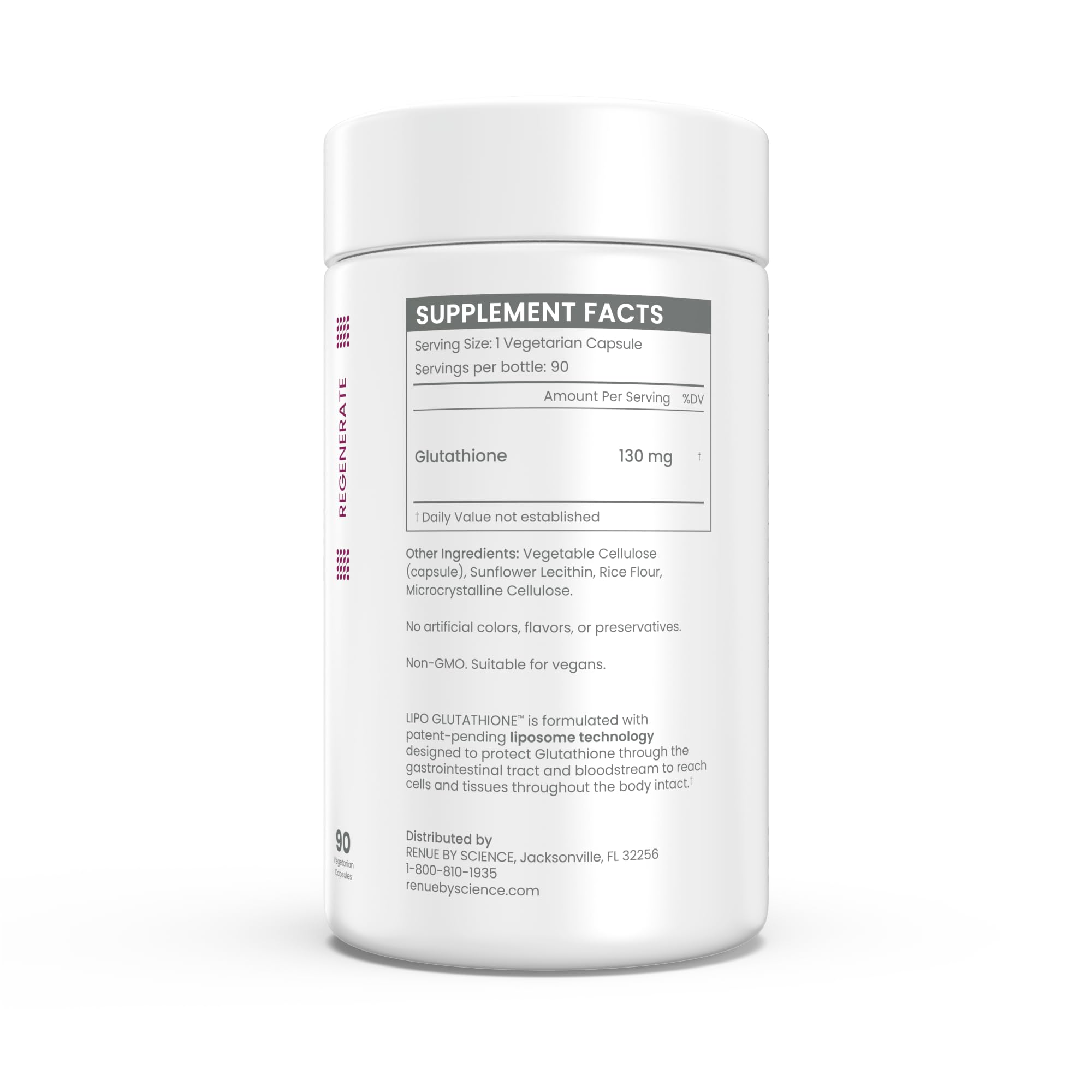 Renue By Science Glutathione | High Strength Supplement | 90 Liposomal Capsules - 130mg Glutathione per Serving | | Non-GMO | Made in The USA & Third-Party Tested — Amazon image 3