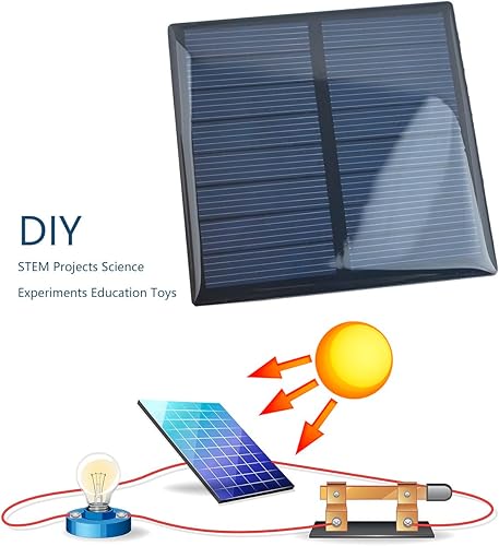 Miniatura 6 de 10 unids epoxi panel solar 5.5 V 190 mA mini panel de células solares policristalinas 70 mm x 70 mm2.76 "x 2.76" para energía solar mini células