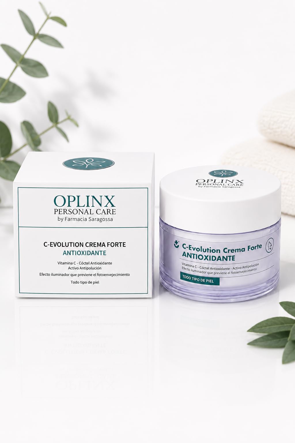 OPLINX C-Evolution Crema Forte Antioxidante, Vitamina C, Activo Antipolución, Todo Tipo de Piel