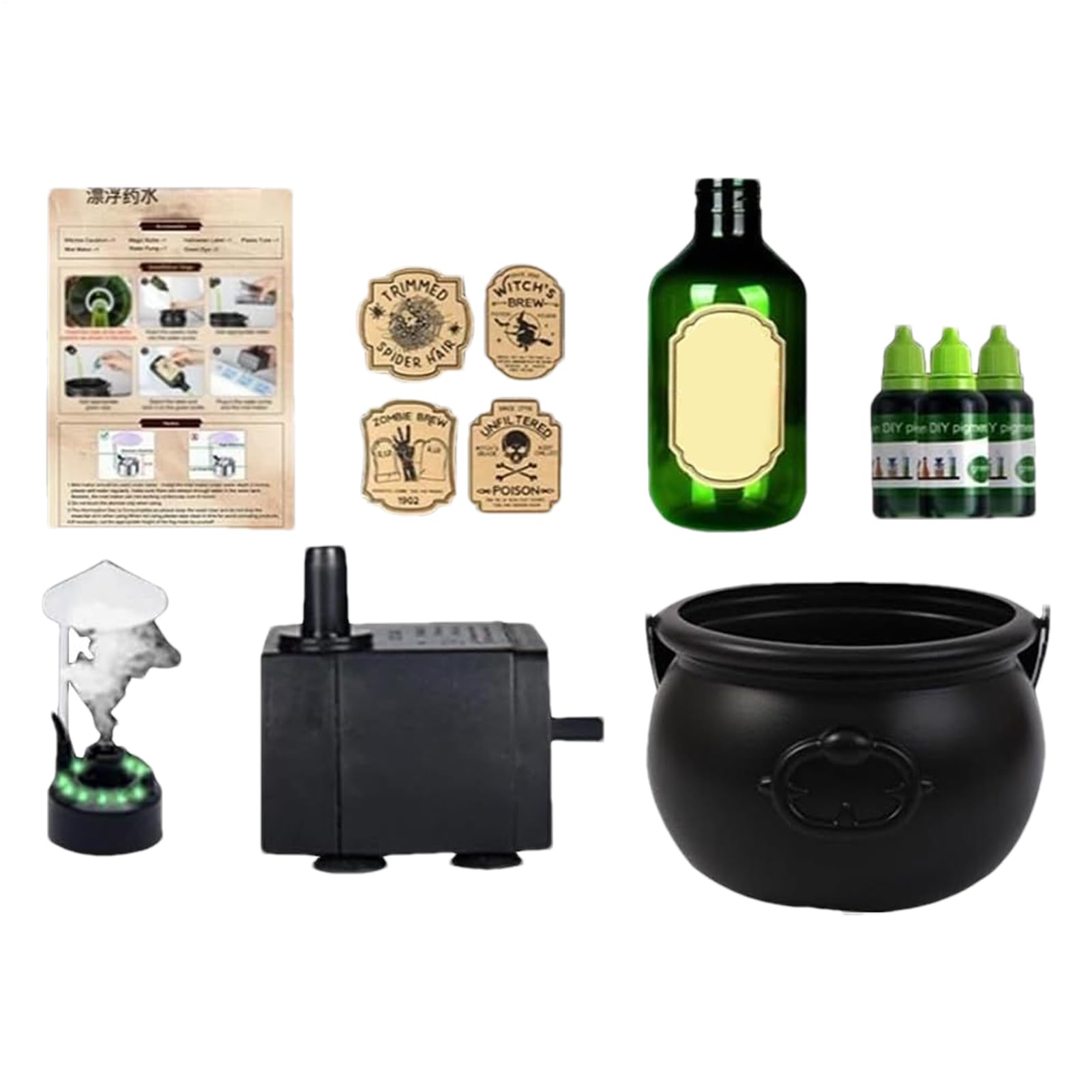 Chaudron Halloween grand format anti-renversement pour distribution de bonbons stable